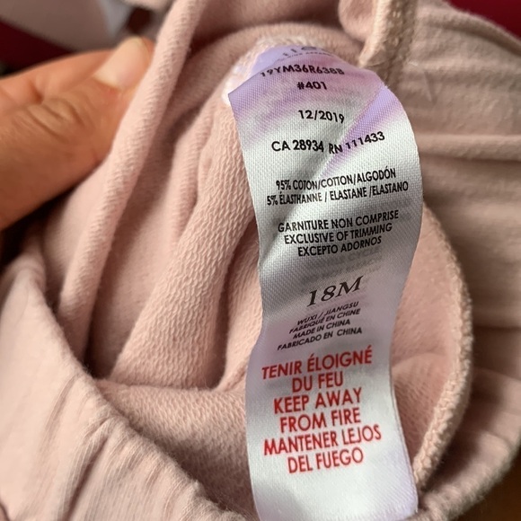 Toddler Miles Baby Sweatsuit 2 pieces blush pink size 12 M top 18M bottom - Picture 6 of 6